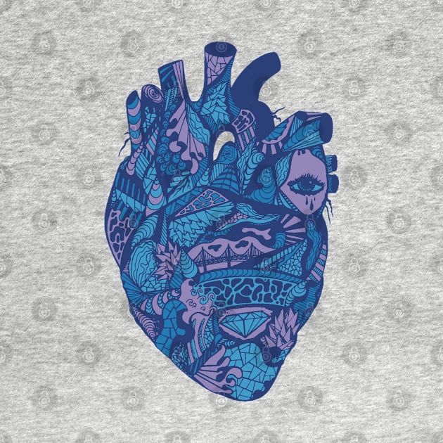 Mountain Blue Transparent Heart by kenallouis